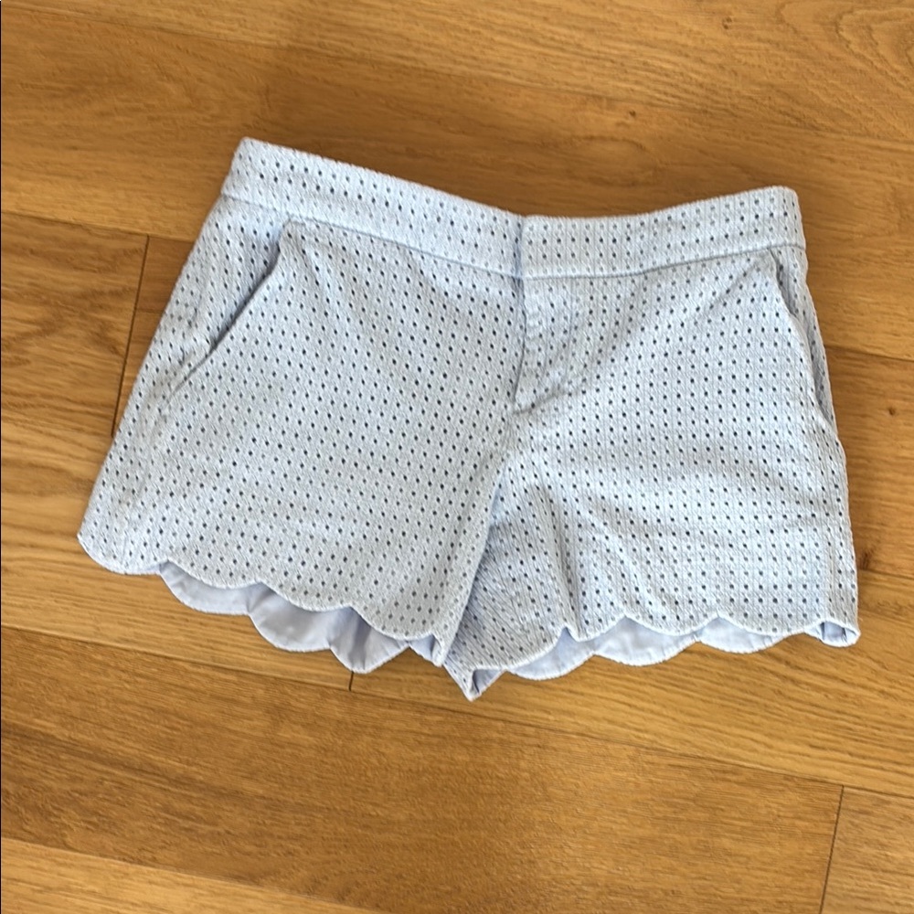 Club Monaco Blue High Waist Scalloped Shorts